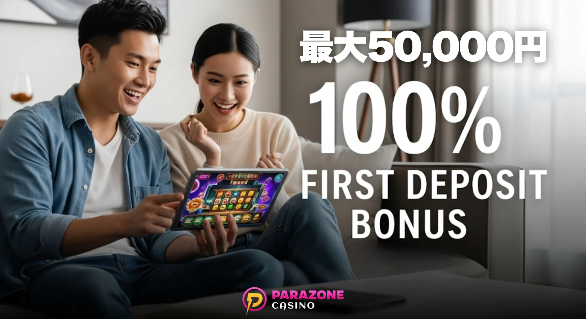 オンラインカジノの初回入金100%ボーナス